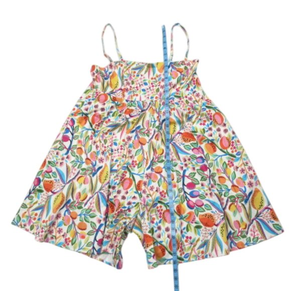 Anthropologie Hutch Bandeau Romper White Orange Motif M - Picture 8 of 13